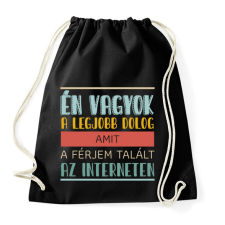 PRINTFASHION Interneten talált a férjem - Sportzsák, Tornazsák - Fekete tornazsák