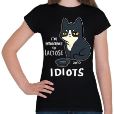 PRINTFASHION Intolerant to idiots - Női póló - Fekete
