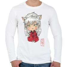 PRINTFASHION Inuyasha - Férfi hosszú ujjú póló - Fehér férfi póló