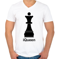 PRINTFASHION iQueen - Férfi V-nyakú póló - Fehér férfi póló