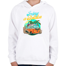 PRINTFASHION Irány a Balaton - Gyerek kapucnis pulóver - Fehér gyerek pulóver, kardigán