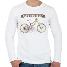 PRINTFASHION Irány biciklizni! - Férfi hosszú ujjú póló - Fehér