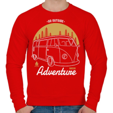 PRINTFASHION Irány kalandozni - Férfi pulóver - Piros férfi pulóver, kardigán