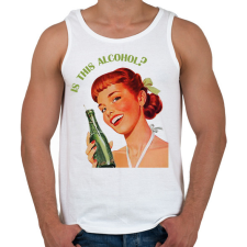 PRINTFASHION Is this alcohol?  - Férfi atléta - Fehér atléta, trikó