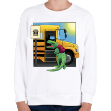 PRINTFASHION Iskolás dínó - Gyerek pulóver - Fehér gyerek pulóver, kardigán