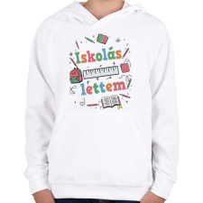 PRINTFASHION Iskolás lettem - Gyerek kapucnis pulóver - Fehér gyerek pulóver, kardigán