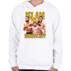 PRINTFASHION Islam Makhachev - Gyerek kapucnis pulóver - Fehér