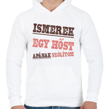 PRINTFASHION Ismerek egy hőst - Férfi kapucnis pulóver - Fehér férfi pulóver, kardigán