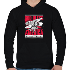 PRINTFASHION Isten Áldjon Amerika - Férfi kapucnis pulóver - Fekete
