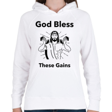 PRINTFASHION Isten áldott izmai - Női kapucnis pulóver - Fehér női pulóver, kardigán