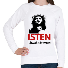 PRINTFASHION isten hátamögött vagy! - Női pulóver - Fehér női pulóver, kardigán