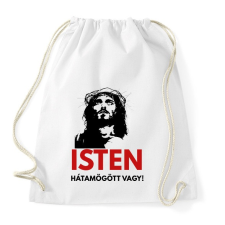 PRINTFASHION isten hátamögött vagy! - Sportzsák, Tornazsák - Fehér tornazsák