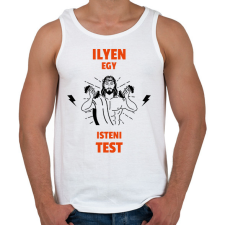 PRINTFASHION ISTENI TEST - Férfi atléta - Fehér atléta, trikó