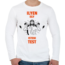 PRINTFASHION ISTENI TEST - Férfi hosszú ujjú póló - Fehér férfi póló