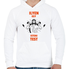 PRINTFASHION ISTENI TEST - Férfi kapucnis pulóver - Fehér férfi pulóver, kardigán