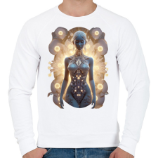 PRINTFASHION Istennő - Férfi pulóver - Fehér férfi pulóver, kardigán