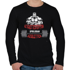 PRINTFASHION IT Április - Férfi hosszú ujjú póló - Fekete férfi póló