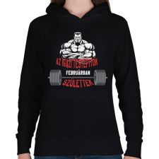 PRINTFASHION IT február - Női kapucnis pulóver - Fekete női pulóver, kardigán