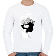 PRINTFASHION It's a cloudy day - Férfi pulóver - Fehér férfi pulóver, kardigán