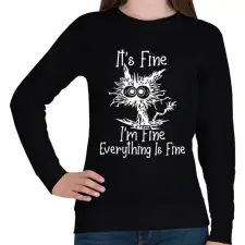 PRINTFASHION It's Fine, I'm Fine, Everything Is Fine - Női pulóver - Fekete női pulóver, kardigán