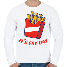 PRINTFASHION It's Fry Day - Férfi pulóver - Fehér férfi pulóver, kardigán