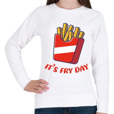 PRINTFASHION It's Fry Day - Női pulóver - Fehér női pulóver, kardigán