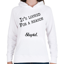 PRINTFASHION It's locked for a reason - Telefontok - Női kapucnis pulóver - Fehér női pulóver, kardigán