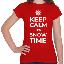 PRINTFASHION IT'S SNOW TIME - Női póló - Piros női póló