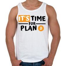 PRINTFASHION IT'S time for PLAN - Férfi atléta - Fehér atléta, trikó