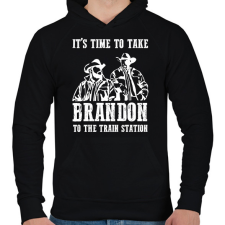 PRINTFASHION It's time to take - Férfi kapucnis pulóver - Fekete férfi pulóver, kardigán