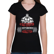 PRINTFASHION IT Szeptember - Női V-nyakú póló - Fekete