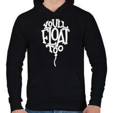 PRINTFASHION IT -You'll float too - Férfi kapucnis pulóver - Fekete