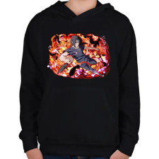 PRINTFASHION Itachi Uchiha attack - Gyerek kapucnis pulóver - Fekete gyerek pulóver, kardigán