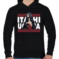 PRINTFASHION Itachi Uchiha - Férfi kapucnis pulóver - Fekete férfi pulóver, kardigán
