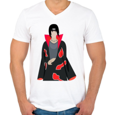 PRINTFASHION Itachi Uchiha - Férfi V-nyakú póló - Fehér