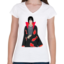 PRINTFASHION Itachi Uchiha - Női V-nyakú póló - Fehér női póló