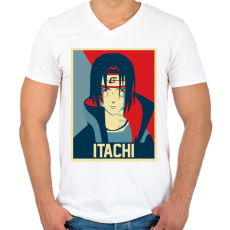 PRINTFASHION Itachi Uchihaa - Férfi V-nyakú póló - Fehér