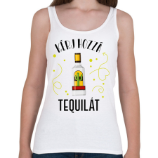 PRINTFASHION Ital páros - Tequila - Női atléta - Fehér női trikó