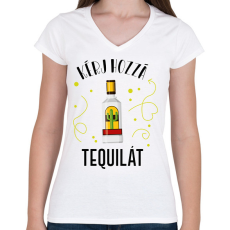 PRINTFASHION Ital páros - Tequila - Női V-nyakú póló - Fehér
