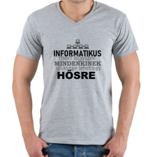 PRINTFASHION ithero-hu-light - Férfi V-nyakú póló - Sport szürke férfi póló