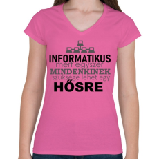 PRINTFASHION ithero-hu-light - Női V-nyakú póló - Rózsaszín