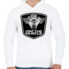 PRINTFASHION ITM Logo - Férfi kapucnis pulóver - Fehér férfi pulóver, kardigán
