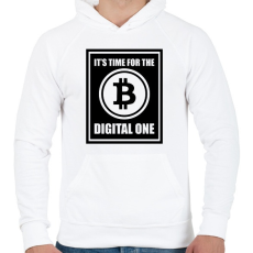 PRINTFASHION Its-time-for-the-digital-one - Férfi kapucnis pulóver - Fehér