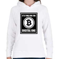 PRINTFASHION Its-time-for-the-digital-one - Női kapucnis pulóver - Fehér női pulóver, kardigán