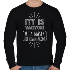 PRINTFASHION Itt vagyok - Férfi pulóver - Fekete férfi pulóver, kardigán