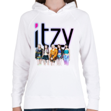 PRINTFASHION ITZY - Női kapucnis pulóver - Fehér női pulóver, kardigán