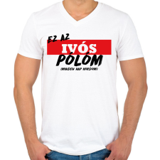 PRINTFASHION Ivós póló - Férfi V-nyakú póló - Fehér férfi póló