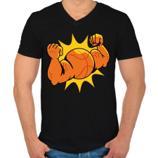 PRINTFASHION Izmos kosaras - Férfi V-nyakú póló - Fekete férfi póló