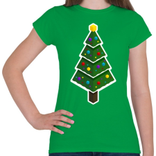 PRINTFASHION Izometrikus karácsony - Női póló - Zöld női póló