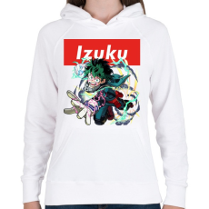 PRINTFASHION Izuku Midoriya - Női kapucnis pulóver - Fehér